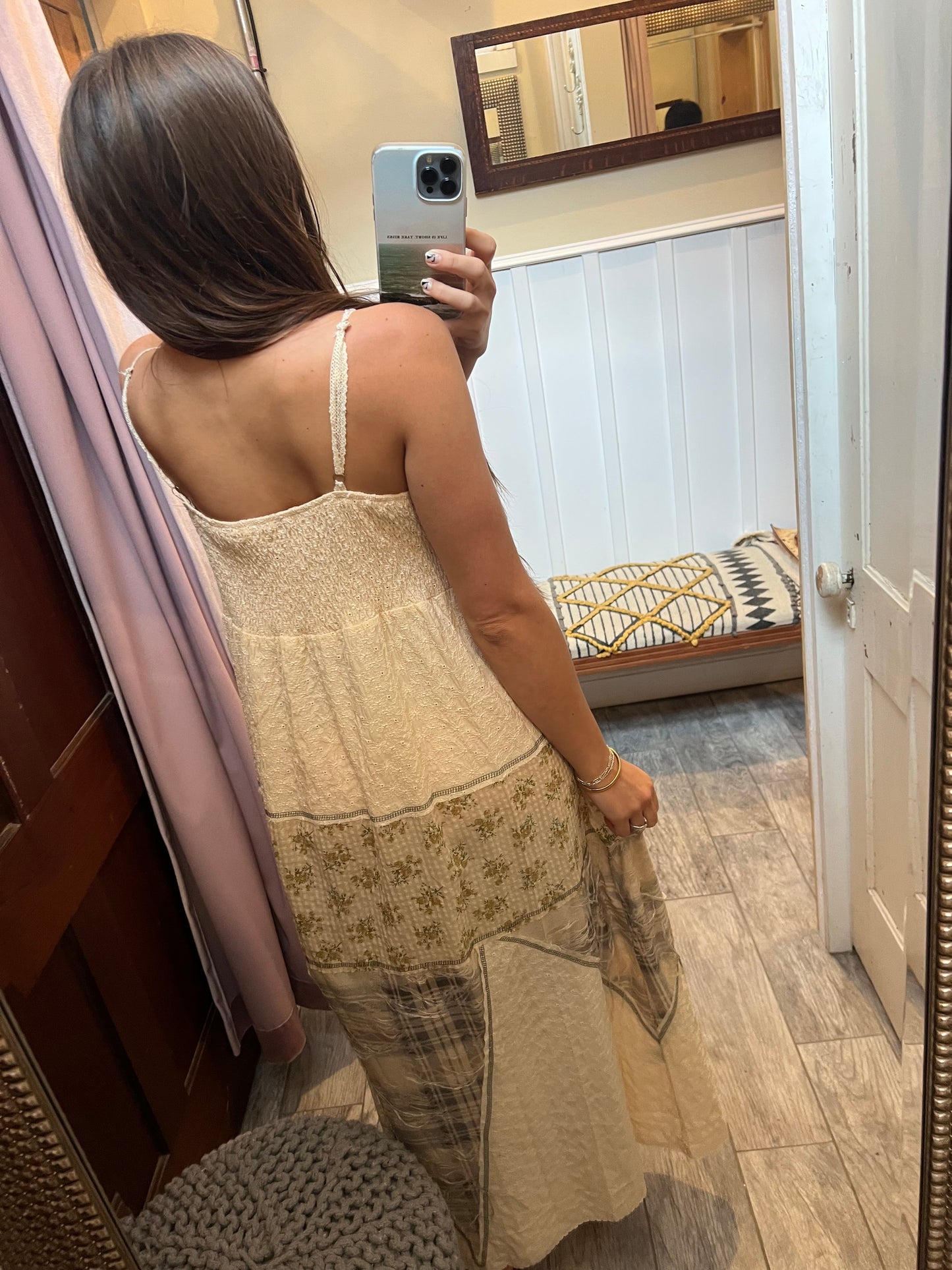 Natural Patchwork Maxi Dress