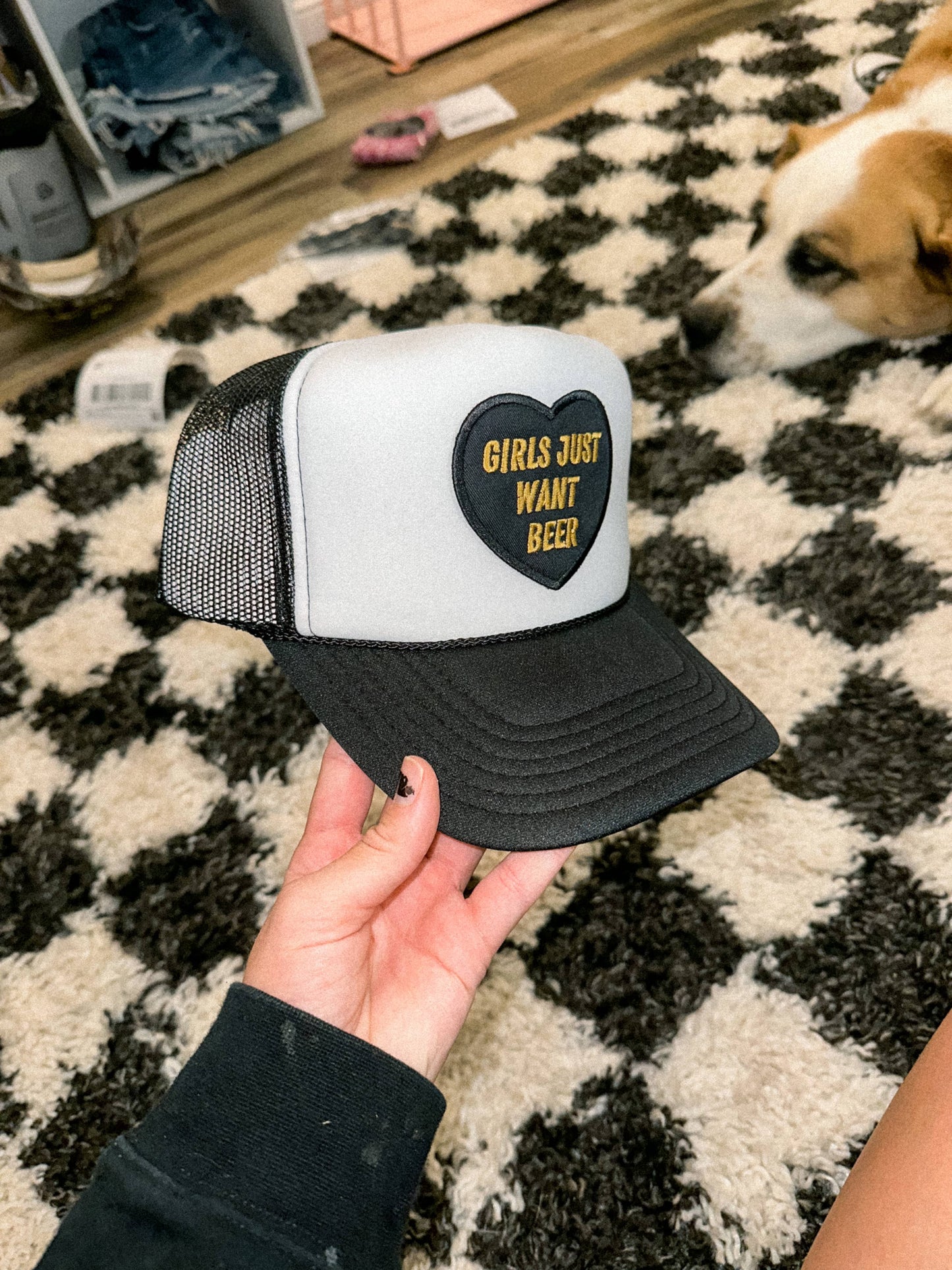 Girls Just Want Beer Foam Trucker Hat - Camo