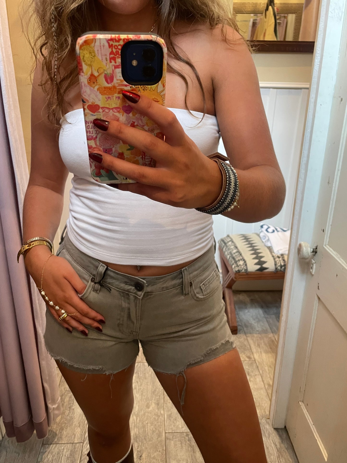 Gravel Wash Relaxed Shorts with Rivets