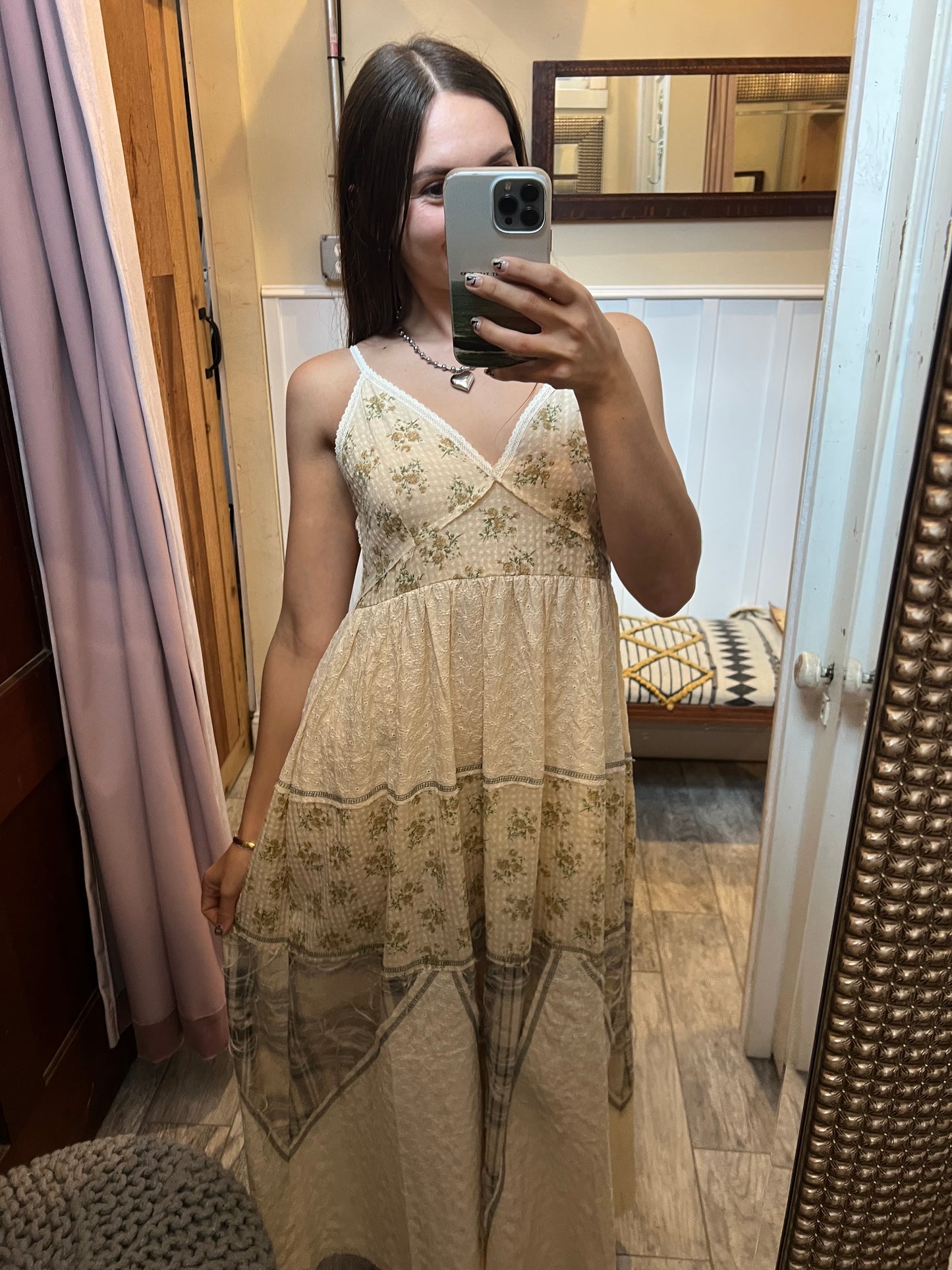 Natural Patchwork Maxi Dress
