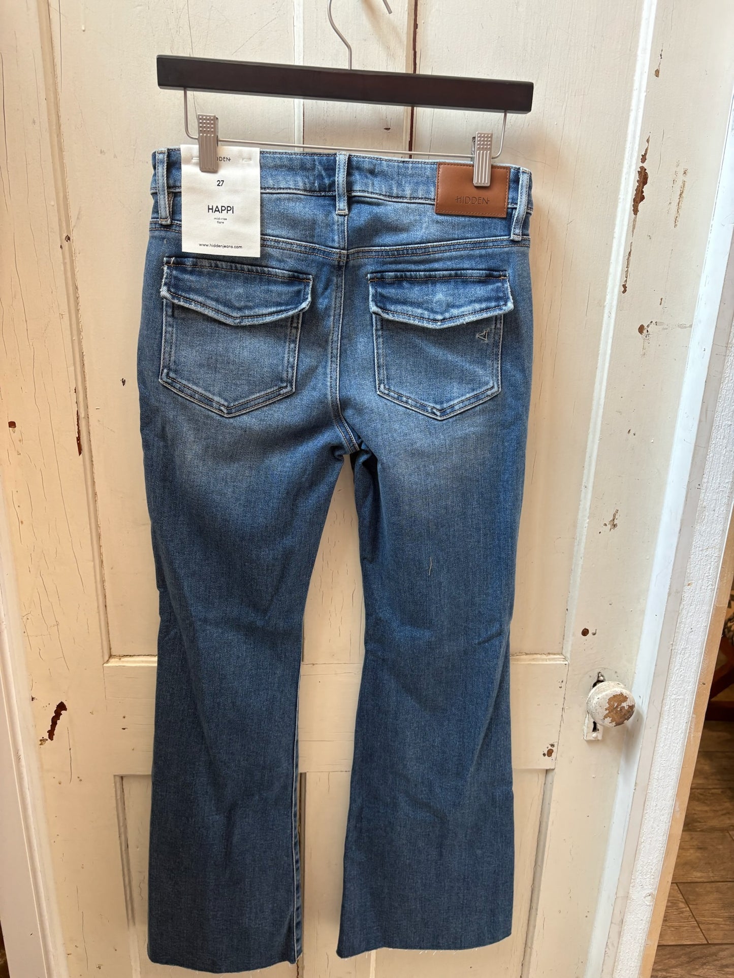 Medium Wash Utility Pocket Flares