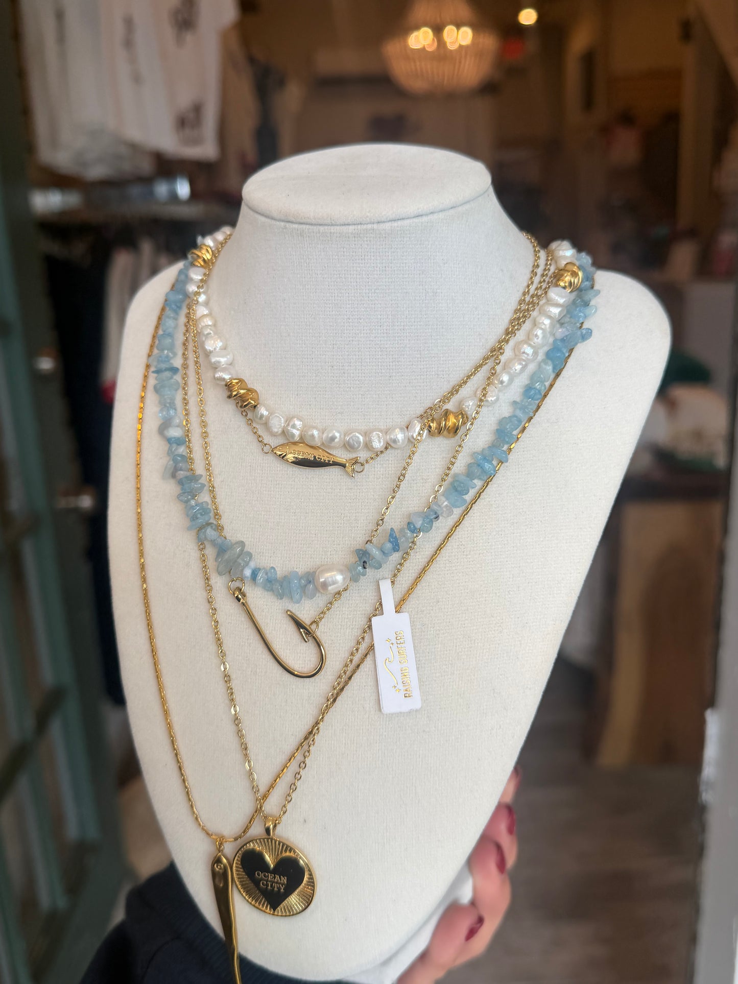 Aquamarine Necklace - RAISING SURFERS