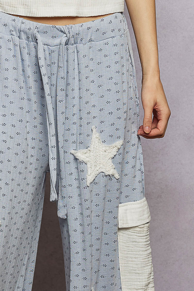 Star Patch Lounge Pants - Blue