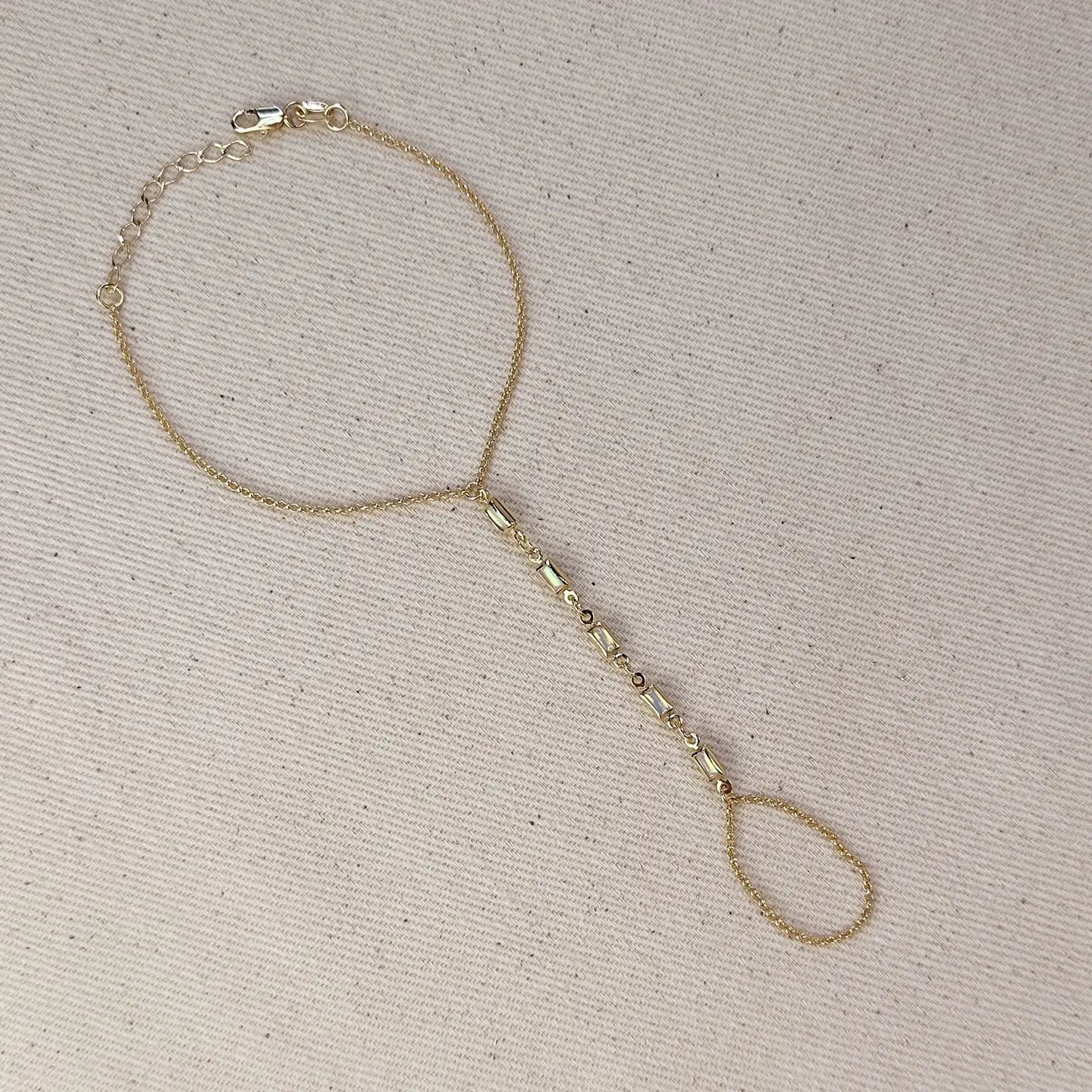 Gold Filled Mother of Pearl Pearl Hand Chain