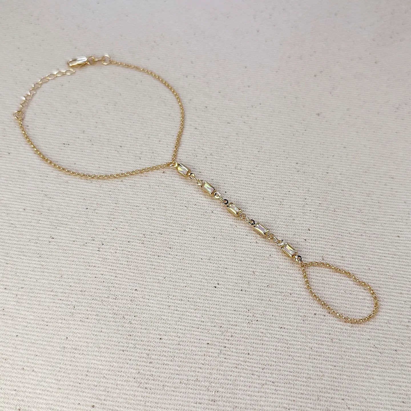 Gold Filled Mother of Pearl Pearl Hand Chain