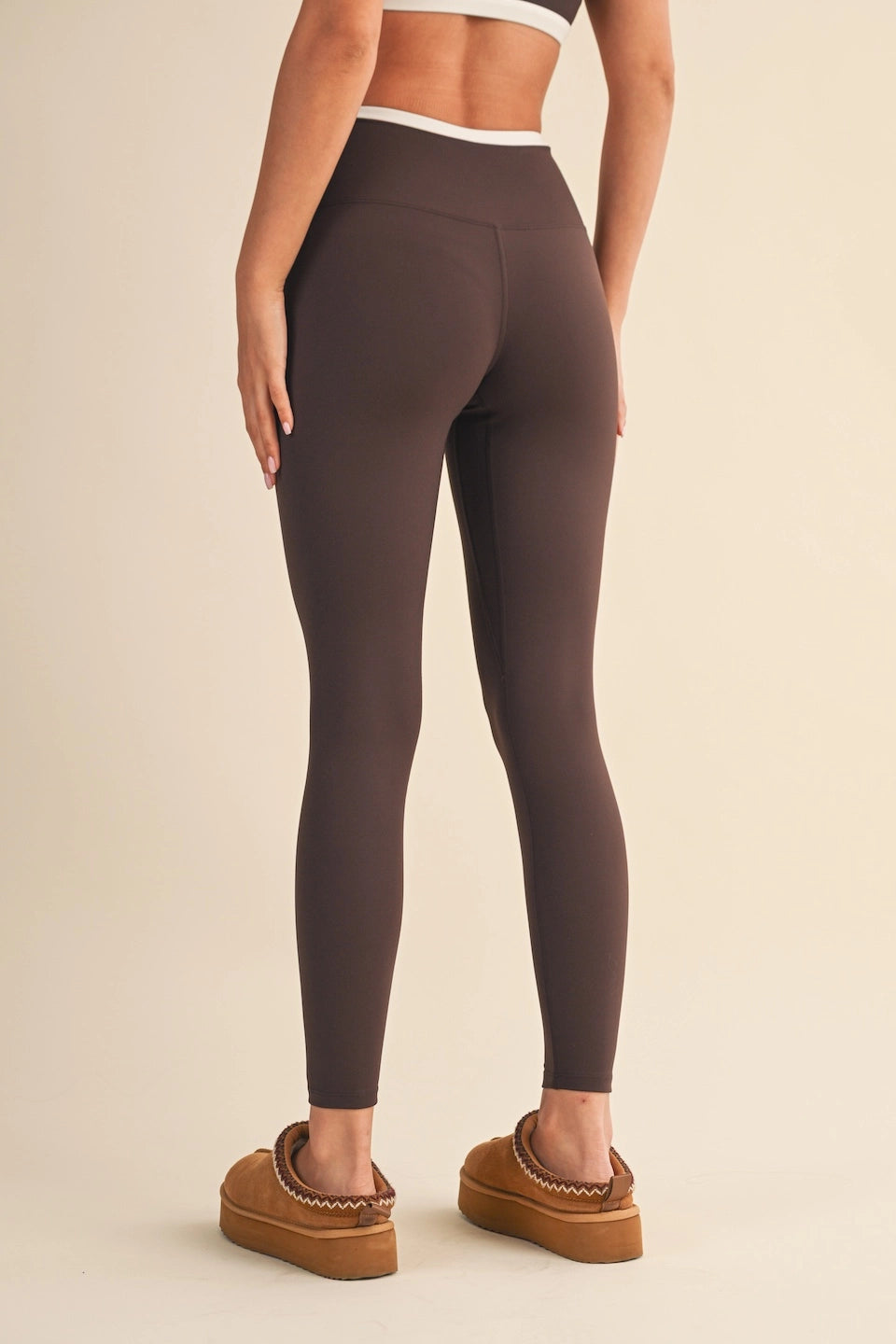 Contrast Leggings - Chocolate