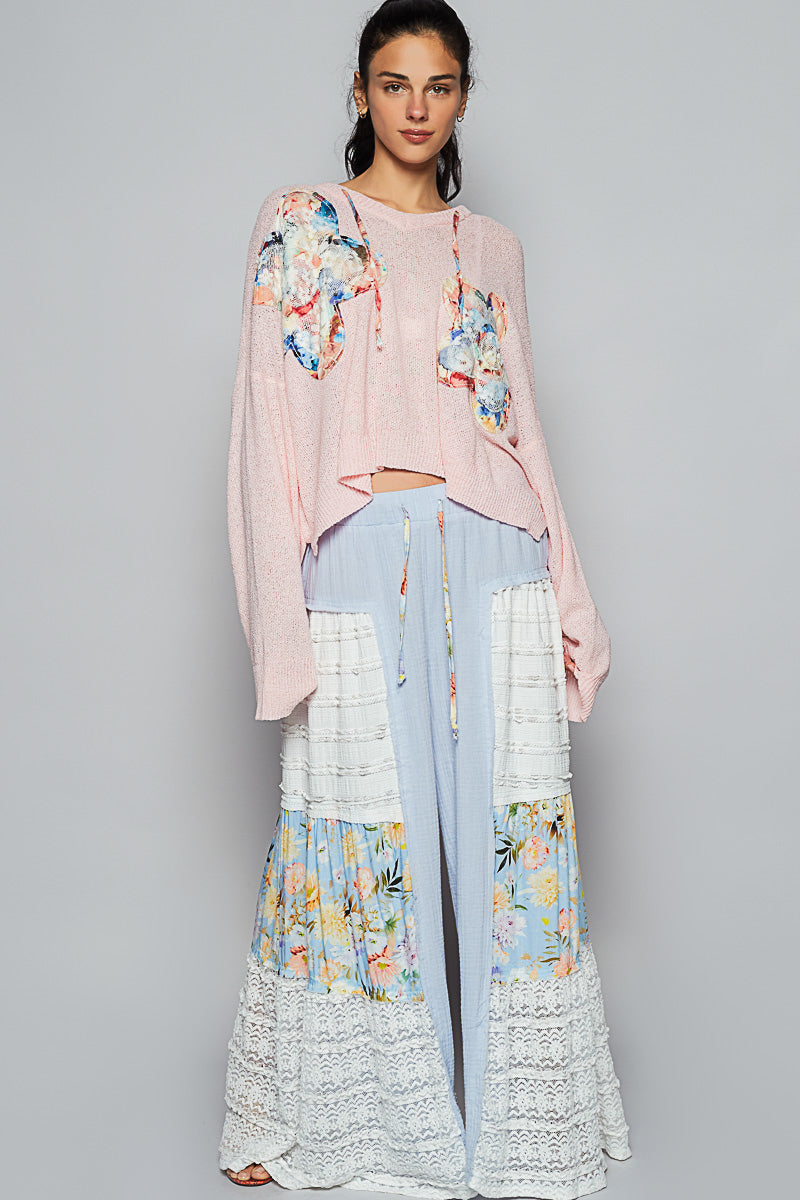Cloud Blue Patchwork Flares