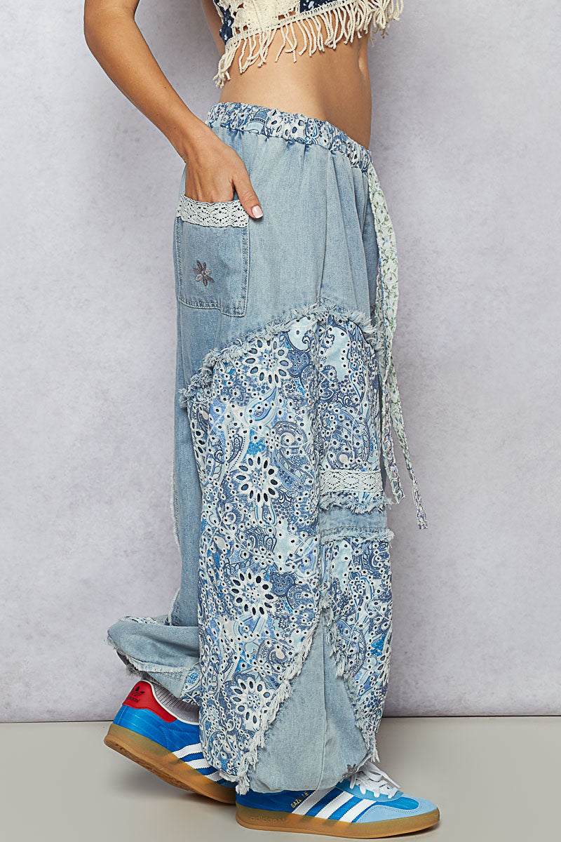 Patchwork Drift Pants