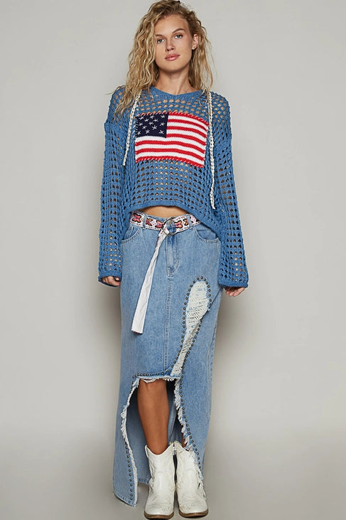 Americana Crochet Hoodie