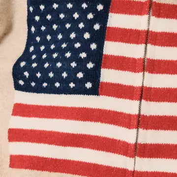 Collared USA Flag Sweater Zip Up