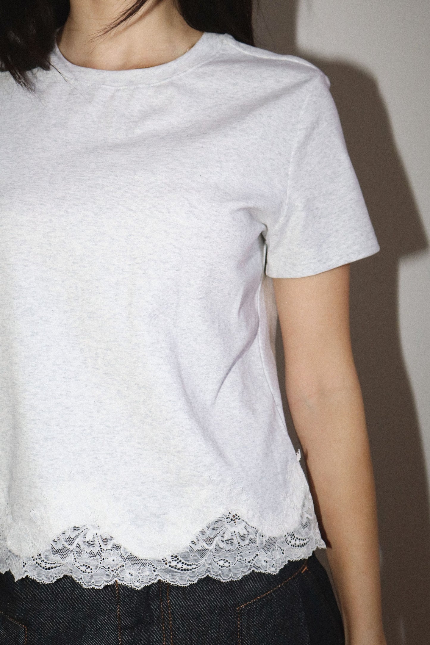 Lace Trim Short Sleeve Tee