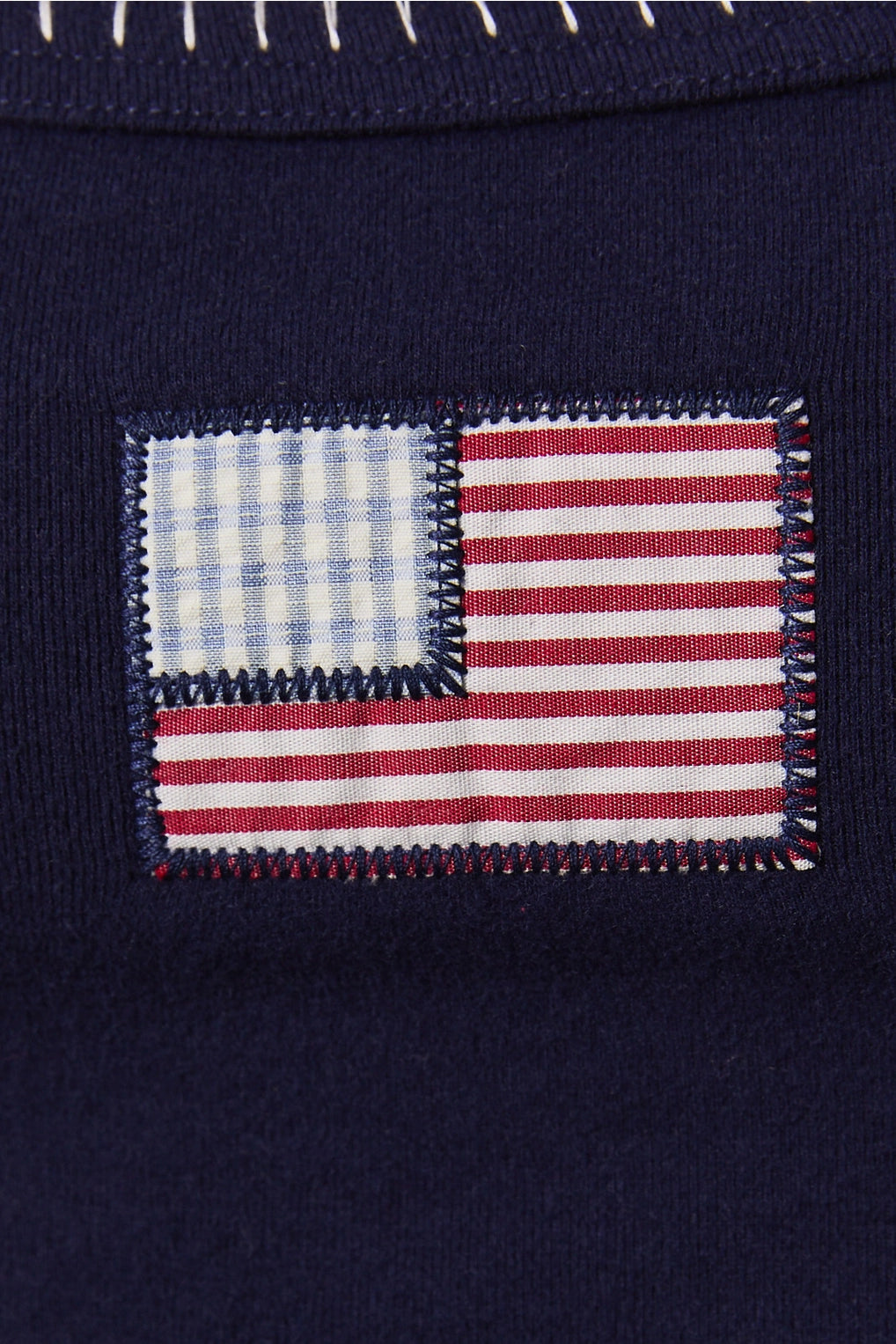 Stitched American Flag Tank Top - Navy
