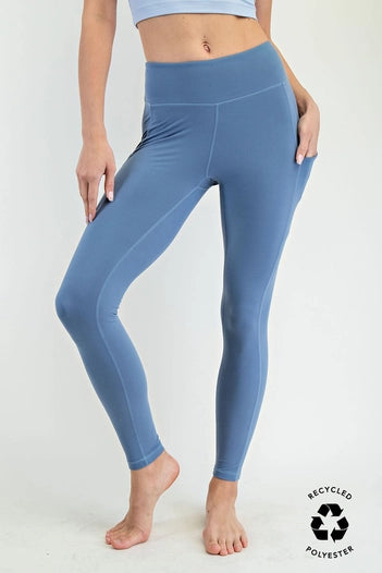Paradise Blue Soft Pocket Leggings