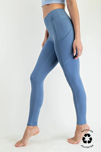 Paradise Blue Soft Pocket Leggings
