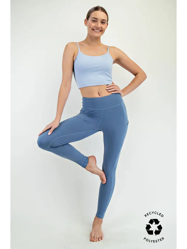 Paradise Blue Soft Pocket Leggings
