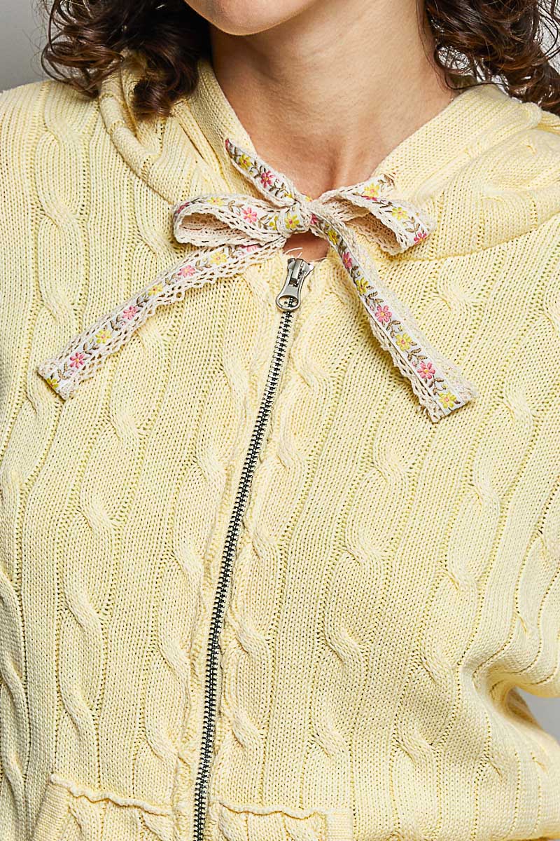 Pineapple Cable Knit Cardi