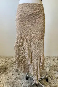 Lace Boho Skirt - Tan