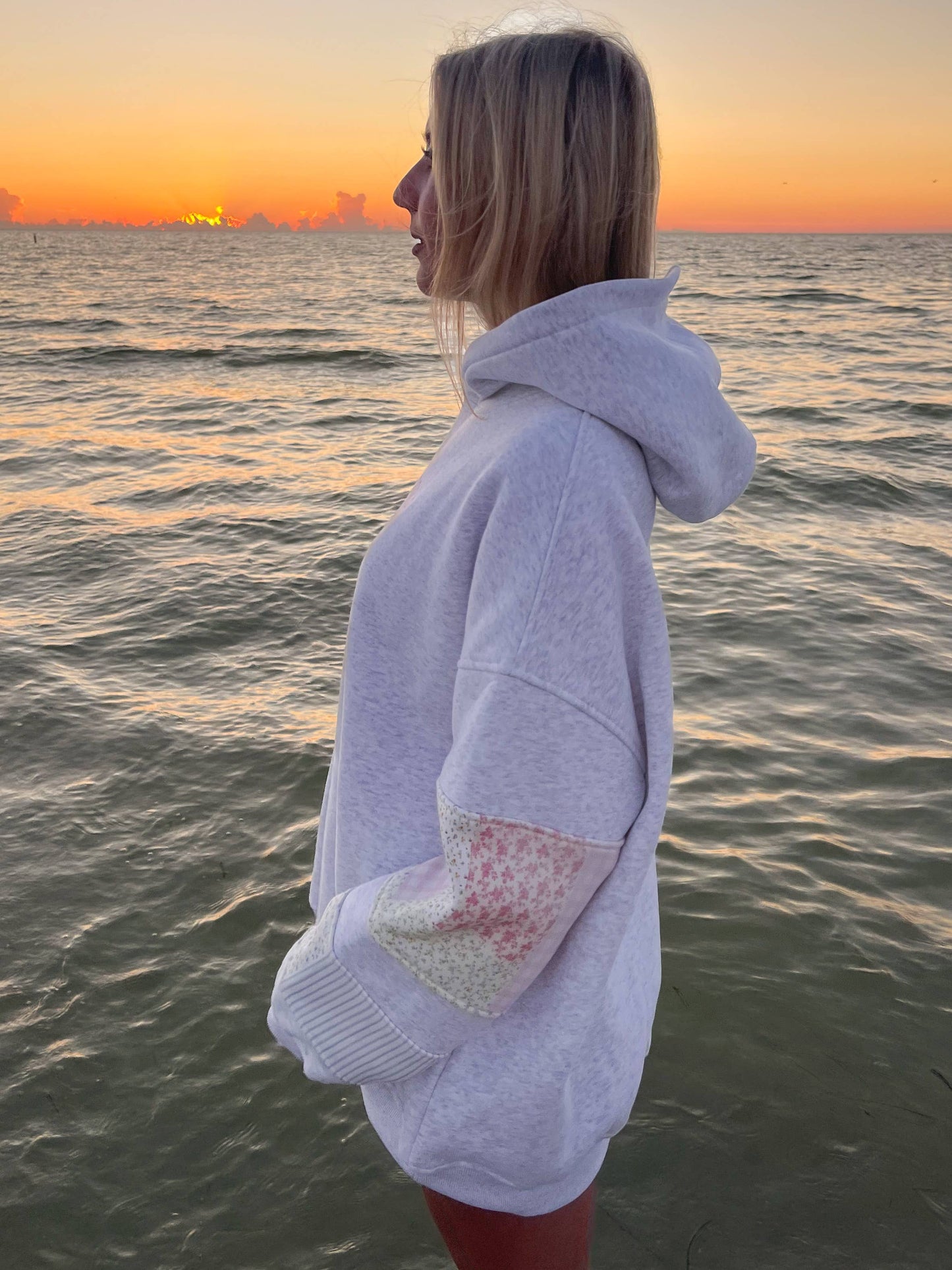 Pastel Quilted Embroidered Hoodie