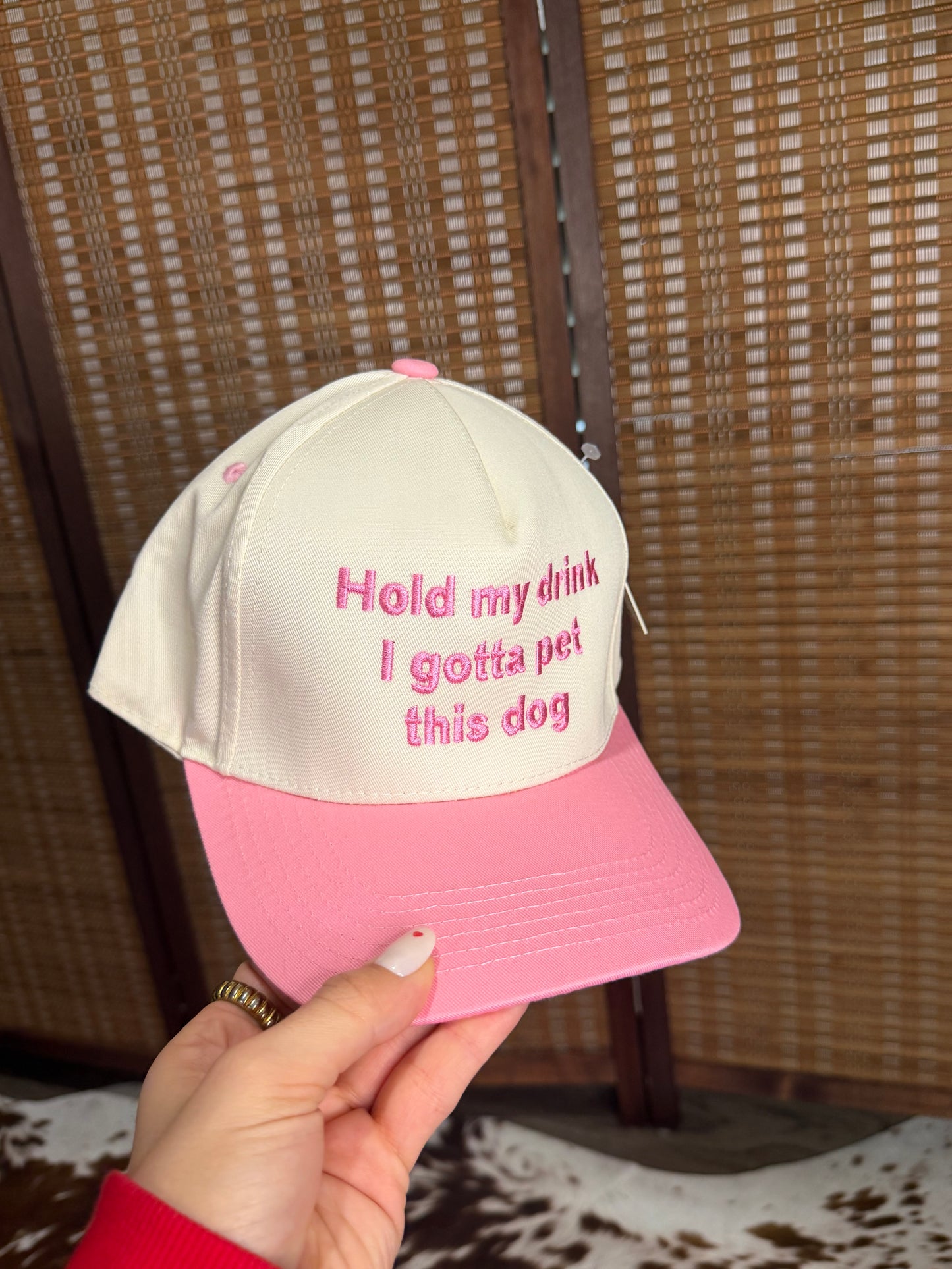 Hold My Drink I Gotta Pet This Dog  - Pink