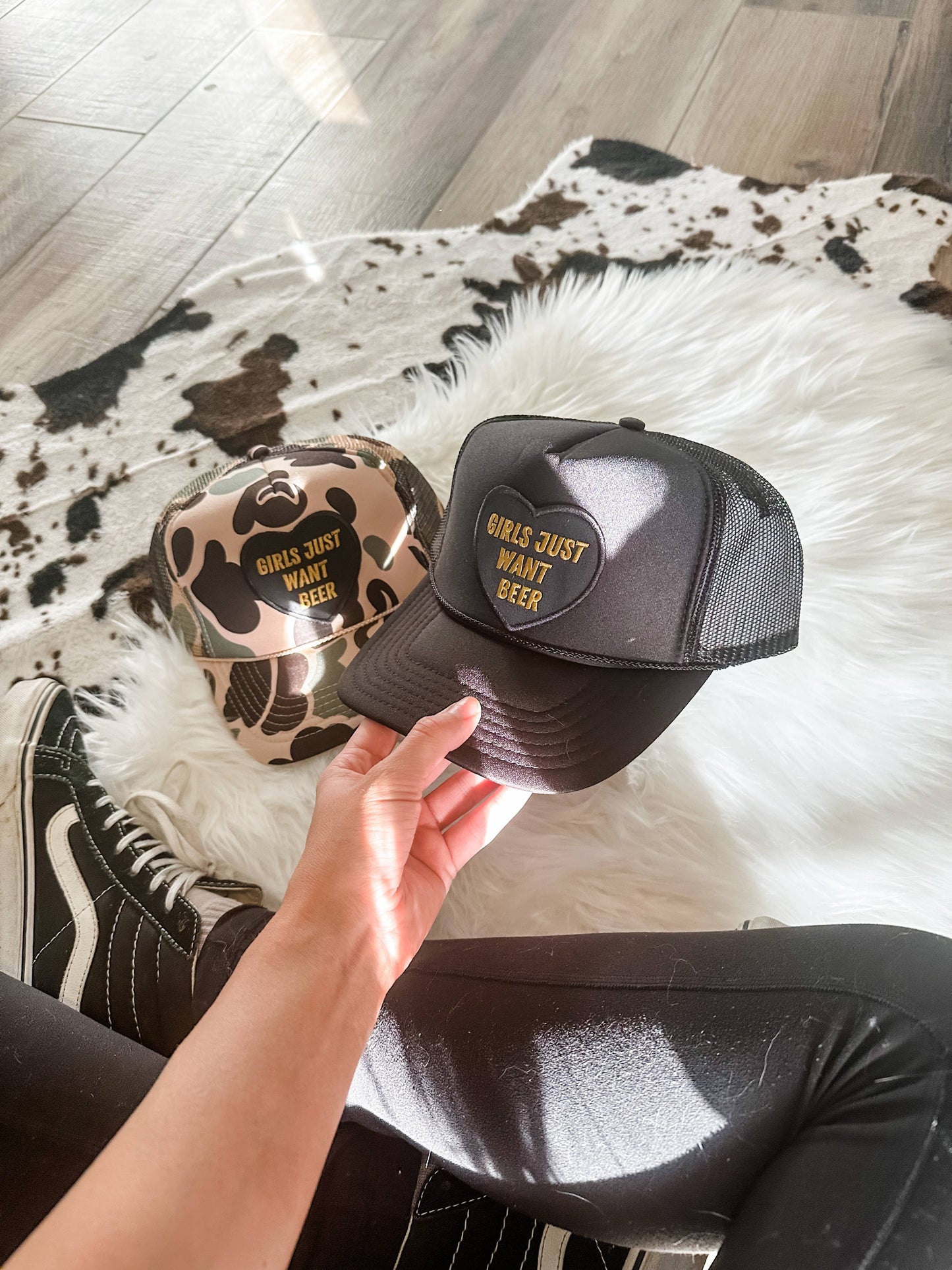 Girls Just Want Beer Foam Trucker Hat - Camo