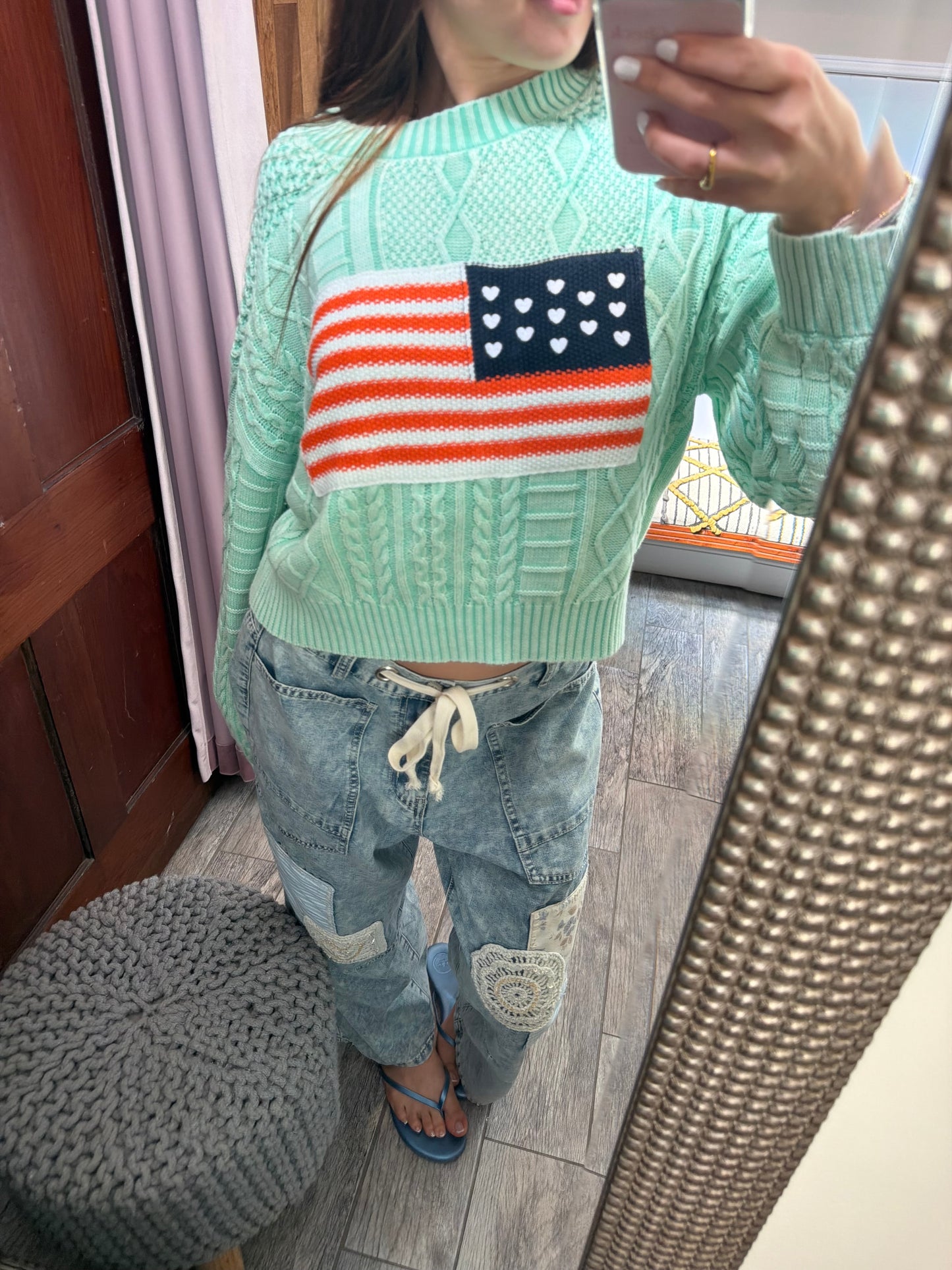 Patchwork Barrel Pants
