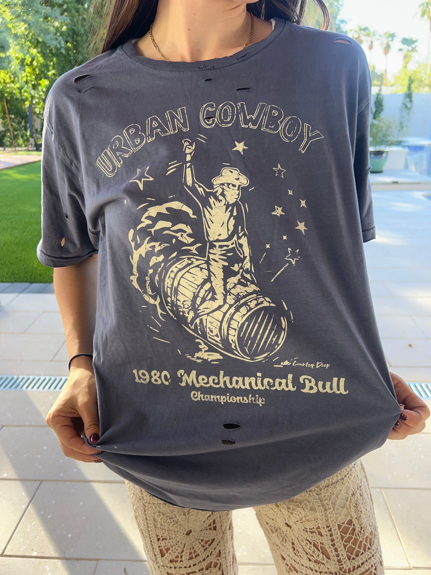 Urban Cowboy Distressed Band Tee