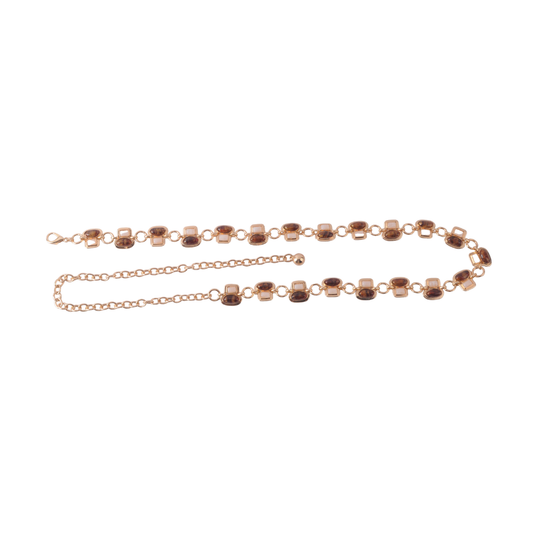 Ruby Red Alternating Stone Chain Belt