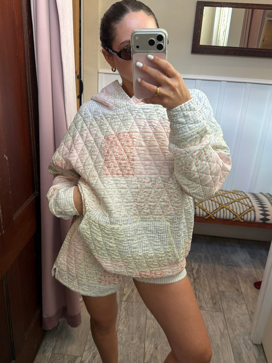 Quilted Pastel Drawstring Shorts
