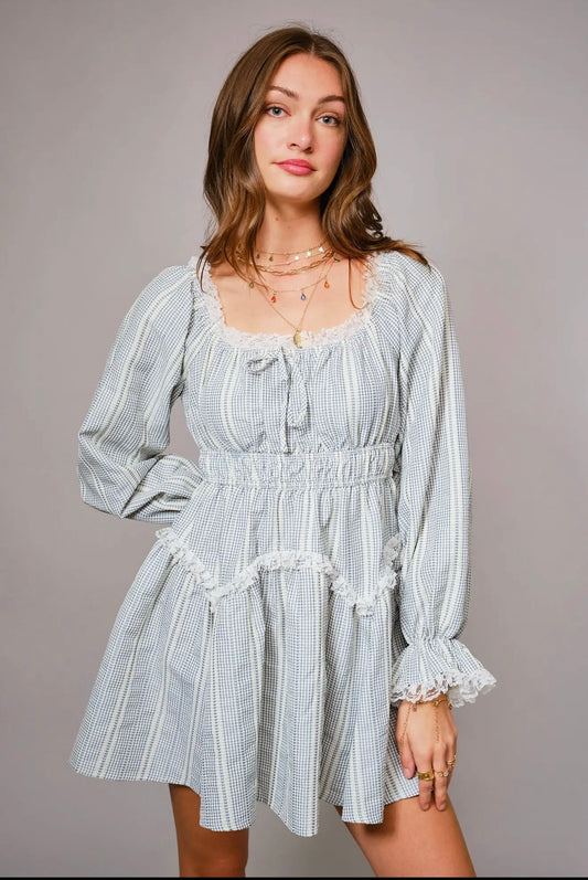 Gingham Ruffle Mini Dress