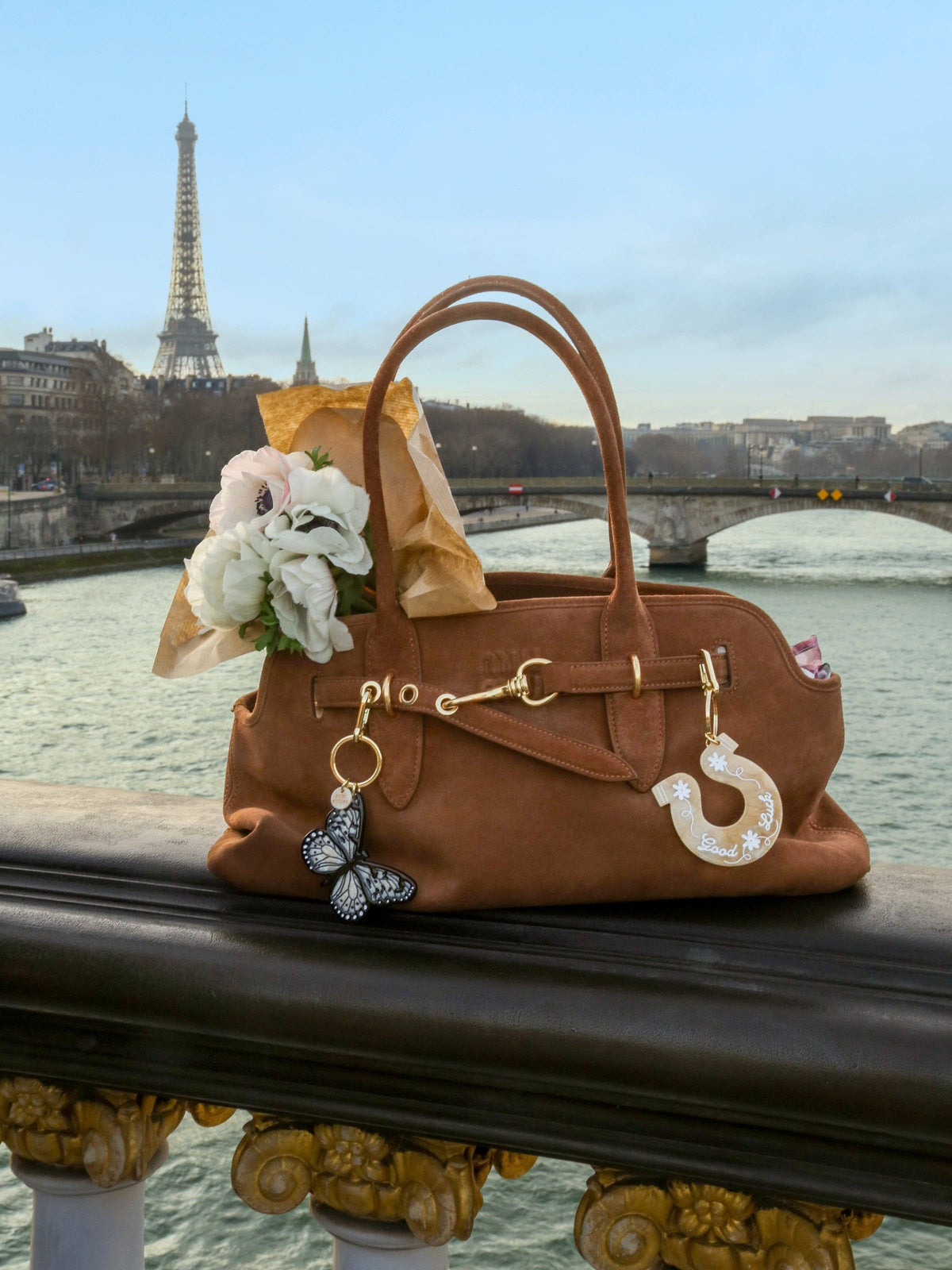 Hand painted Horseshoe Bag Charm