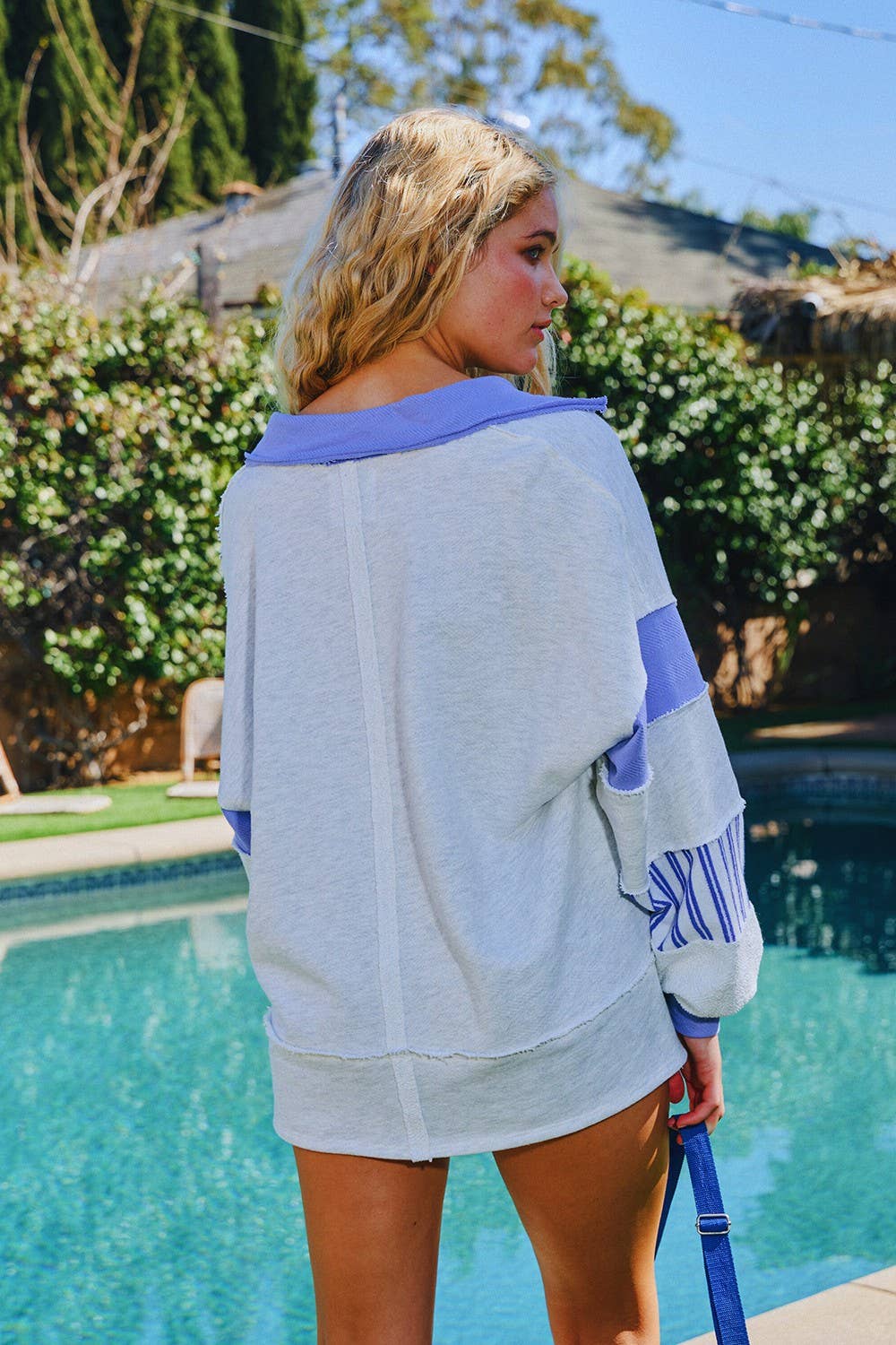 Color-block Terry Pullover