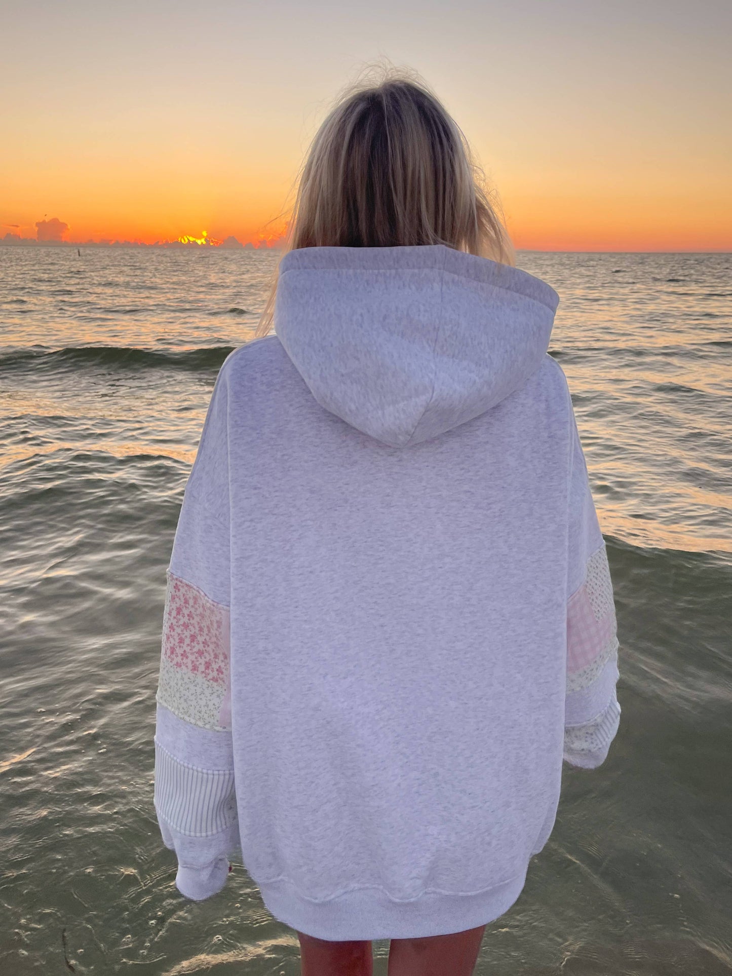 Pastel Quilted Embroidered Hoodie