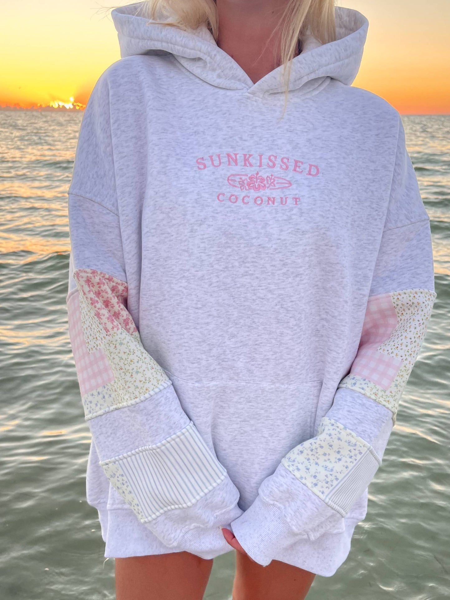 Pastel Quilted Embroidered Hoodie