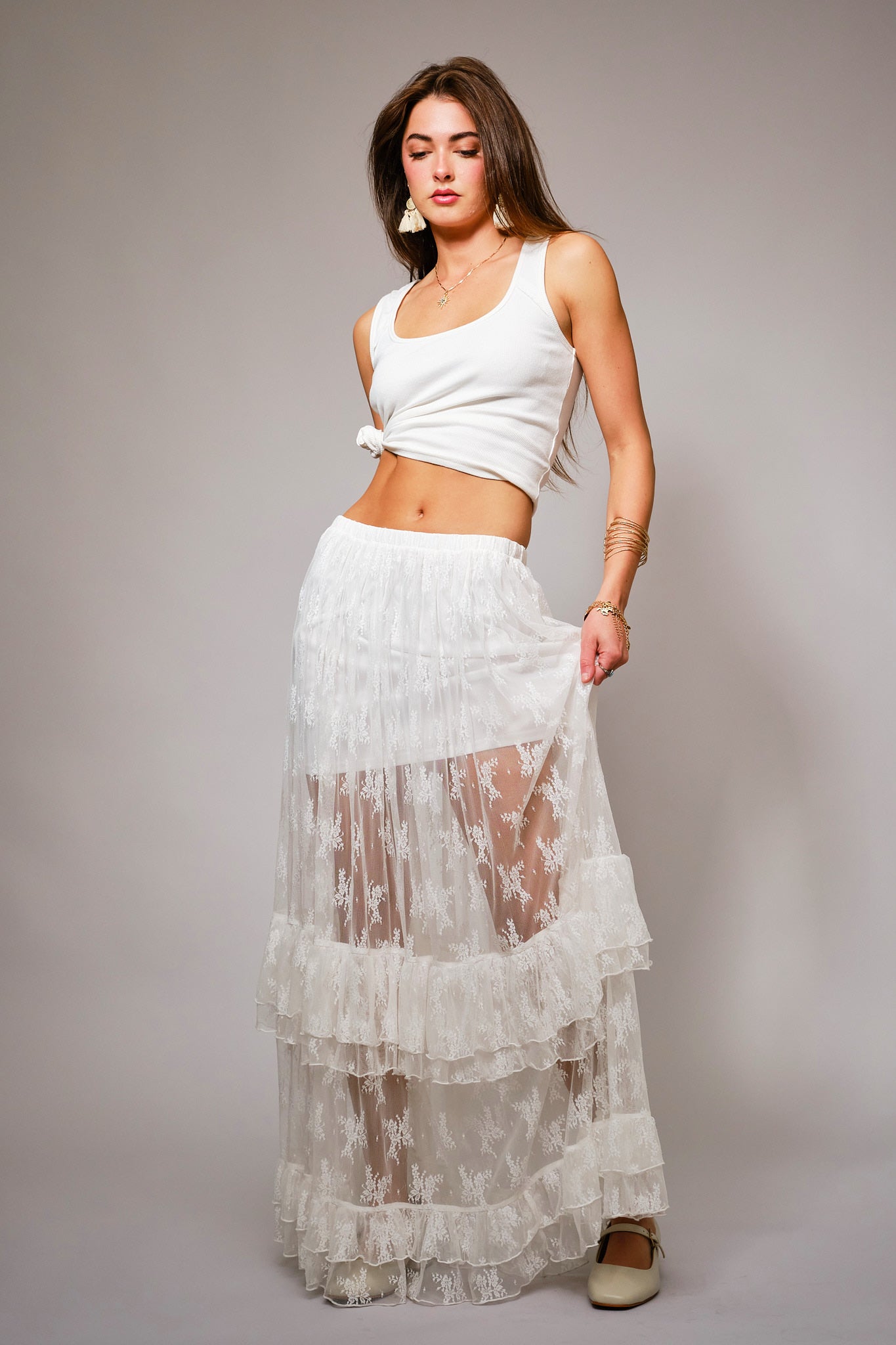 Lace Meadow Maxi Skirt