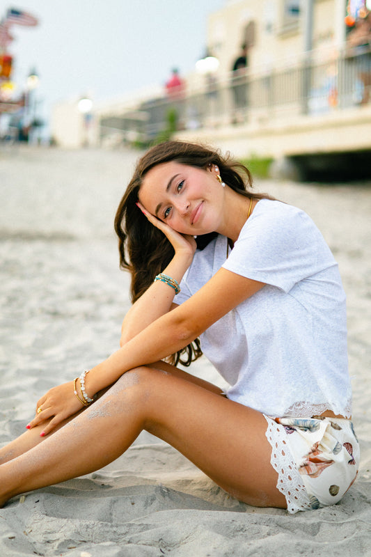 Lace Trim Short Sleeve Tee