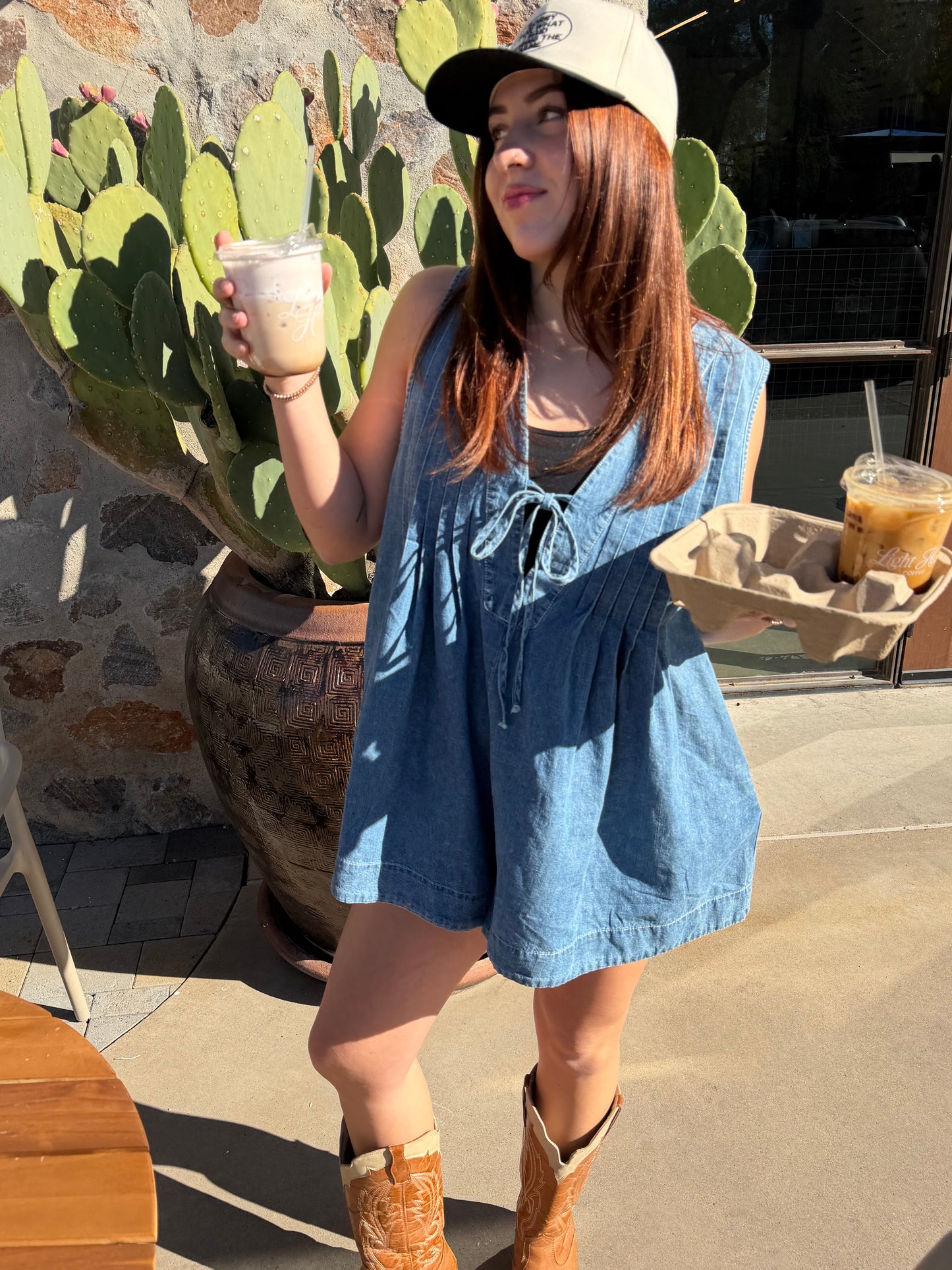 Denim Daydream Pintuck Romper