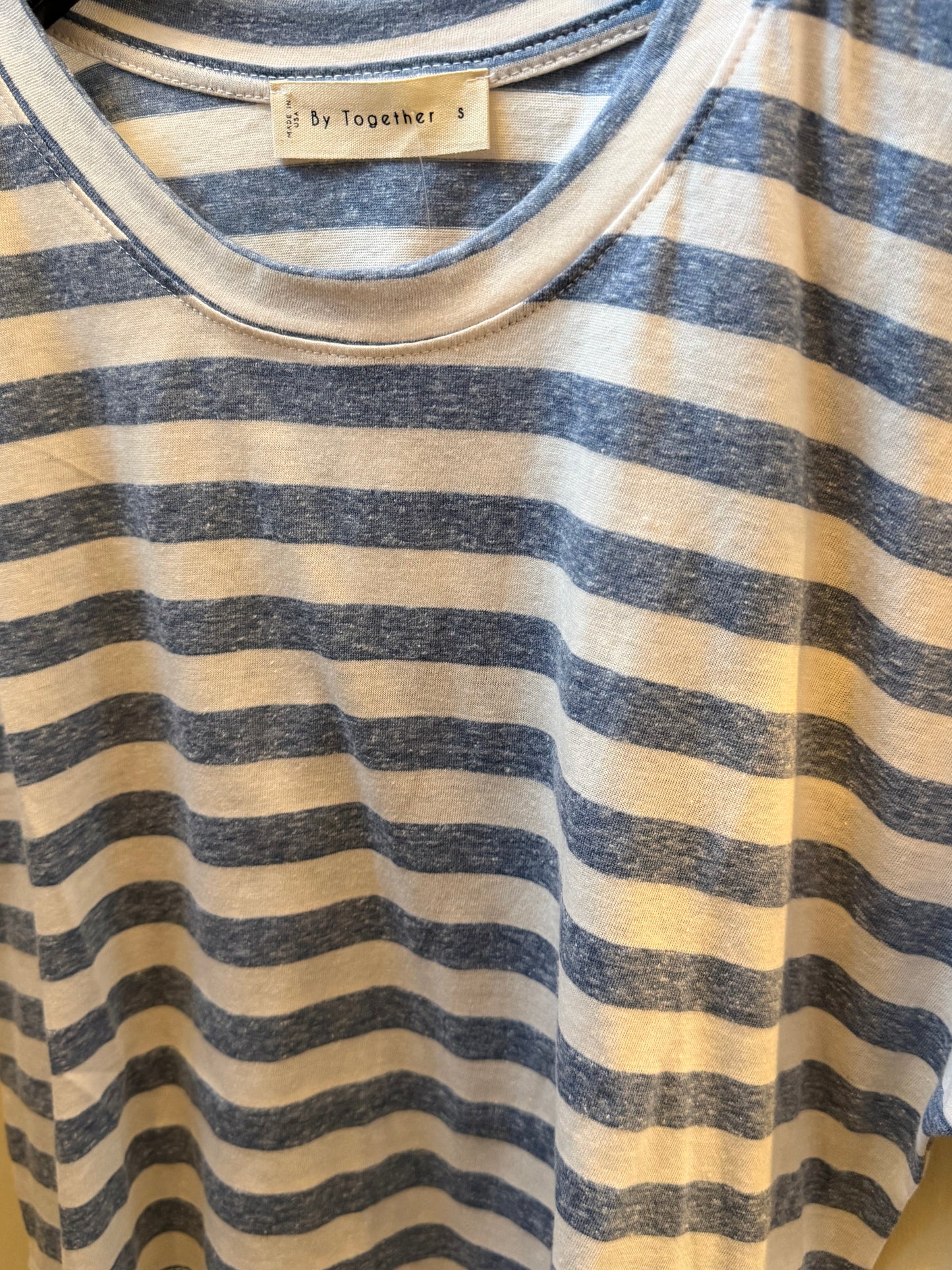 Striped Cropped Tee Blue/White