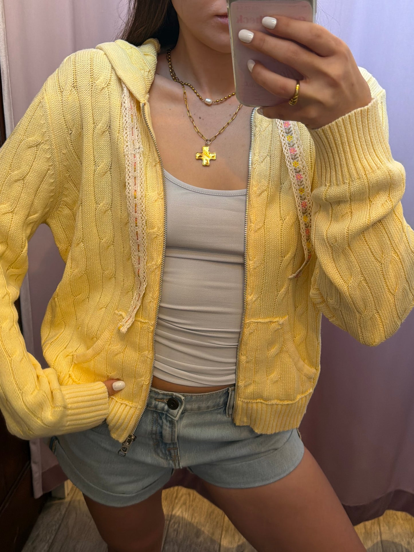 Pineapple Cable Knit Cardi