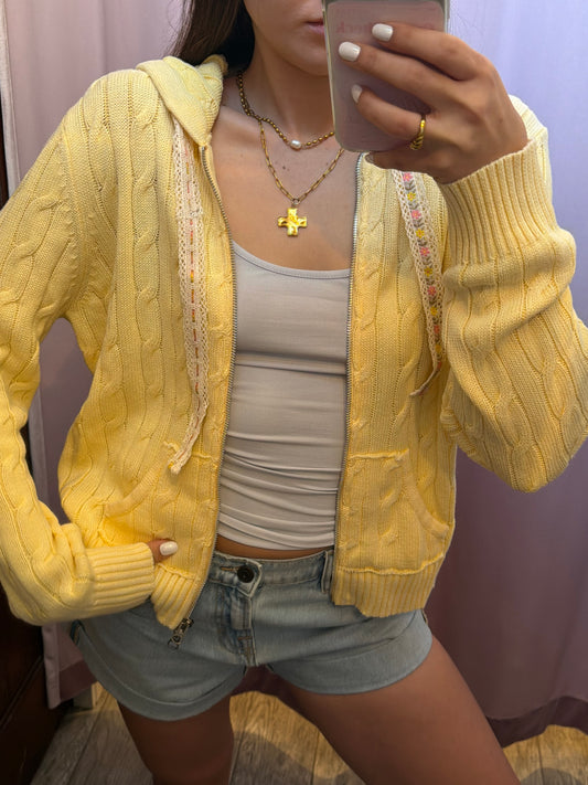 Pineapple Cable Knit Cardi
