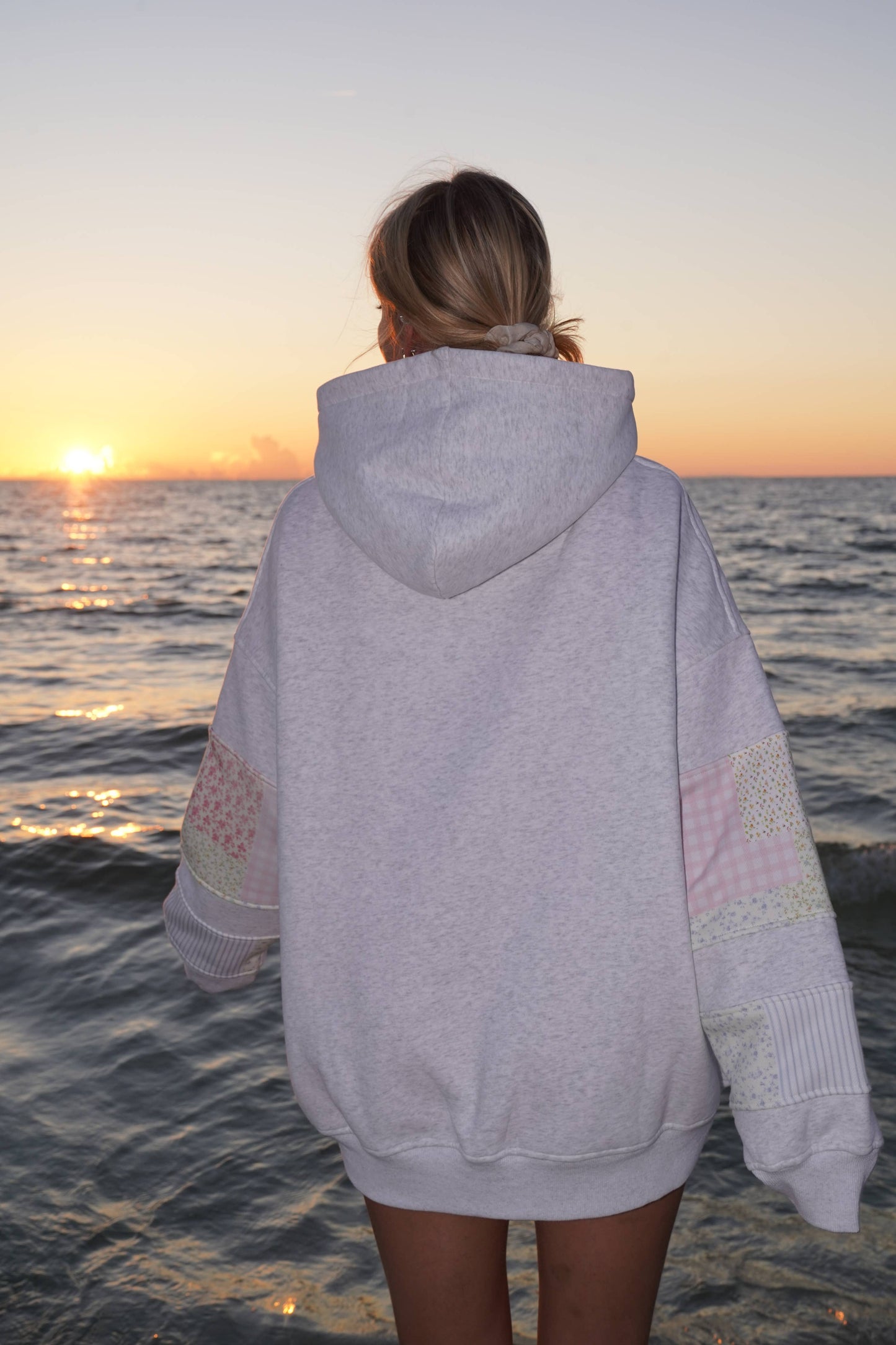 Pastel Quilted Embroidered Hoodie