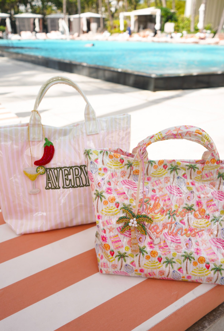 Chartreuse Zebra Clear Coat Tote
