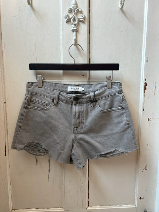 Gravel Wash Relaxed Shorts with Rivets