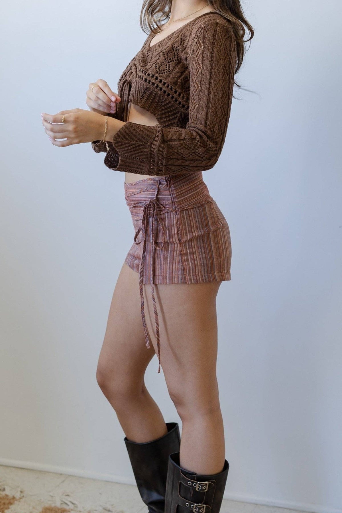 Striped Wrap Short - Red Combo
