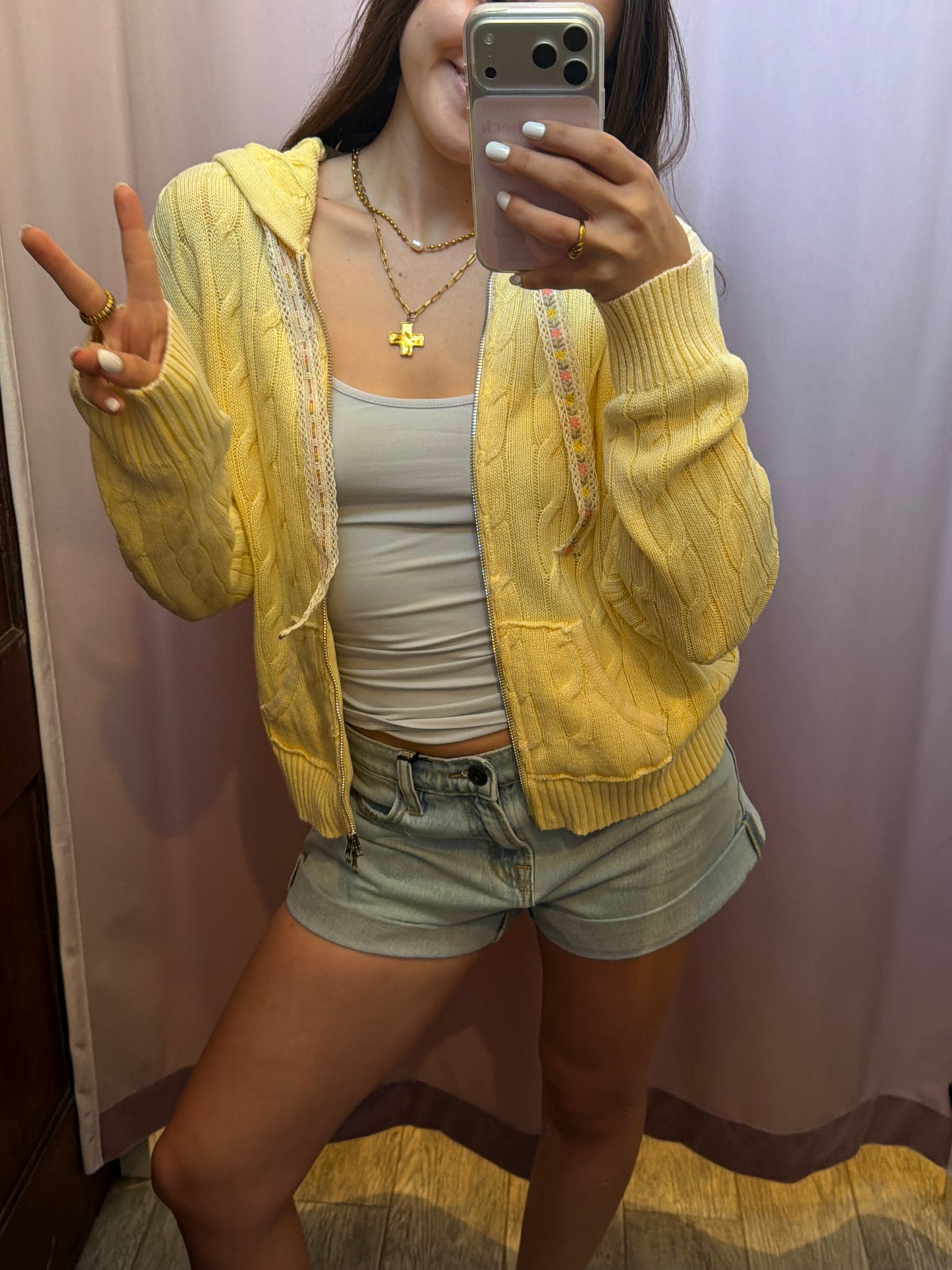 Pineapple Cable Knit Cardi