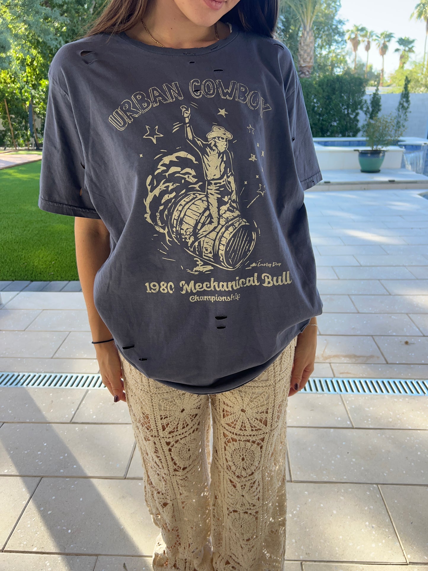 Urban Cowboy Distressed Band Tee