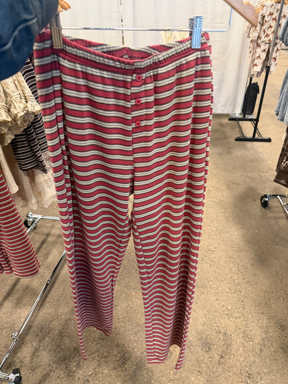 Striped Lounge Pants - Red