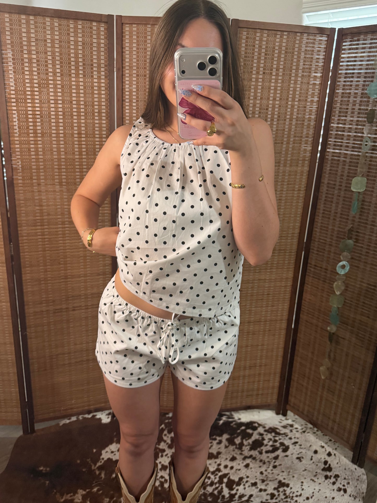 Lila Dot Shorts - Part of Set