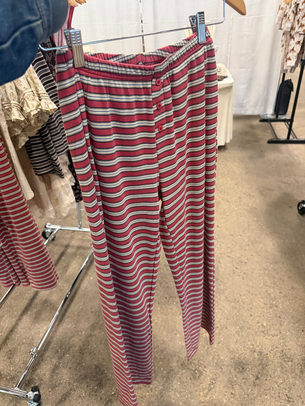 Striped Lounge Pants - Red