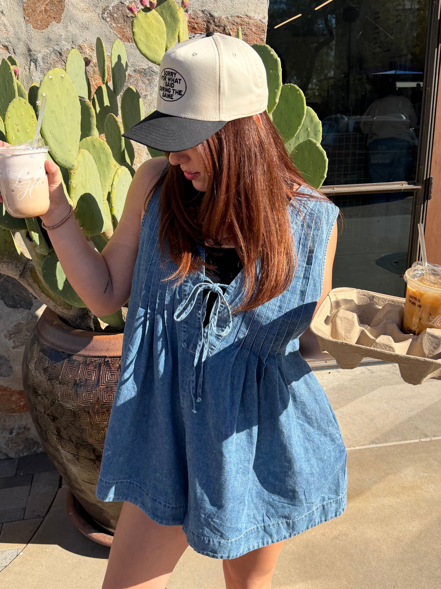 Denim Daydream Pintuck Romper