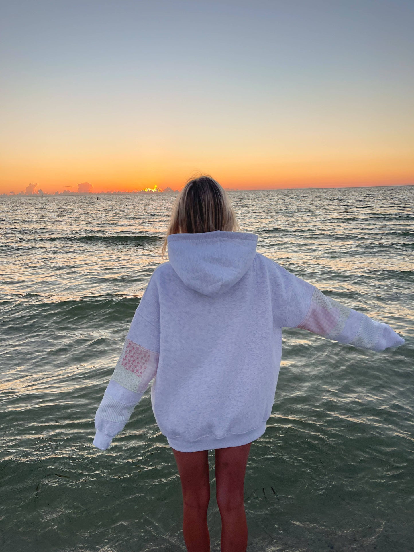 Pastel Quilted Embroidered Hoodie